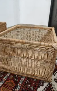 سبد چوبی و حصیری سایز بزرگ