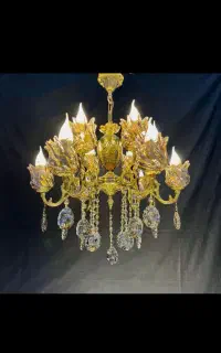 لوستر ۵ شاخه ۱۰ شعله دانه ای ۷۵۰۰