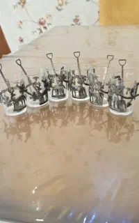 گیره استکان (گالش)و گلدان نقره قدیمی