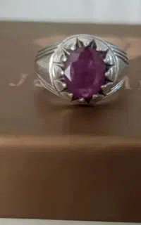 انگشتر یاقوت سرخ معدنی رکاب نقره