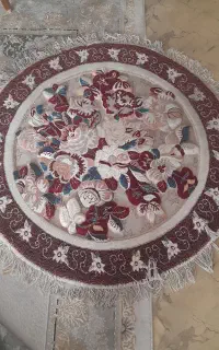فرش پادری گل برجسته و زرو نیم