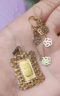سالم گوشواره دو گرم النگو 7گرم