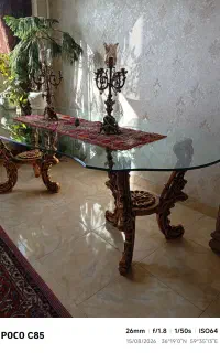 میز نهار خوری ۱۰نفره برند دقت و شمعدان