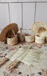 جارو دستی ، سبد ، کلاه حصیری