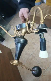 ۲شاخه لوستر برنجی قدیمی