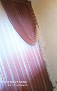 پرده ترکیبی ترک(سفید قهوه ای)