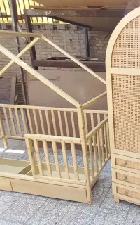تخت کلبه مونته سوری چوبی کمد دراور