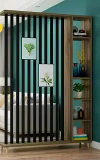 شلف چوب راسته جداکننده خانه دفترکار