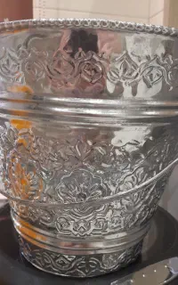 سطل برنجی نقره یی