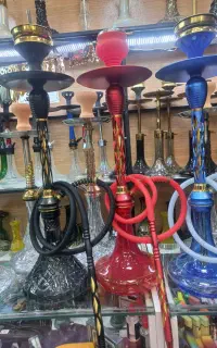 قلیان چوب گردو،سرخ،برنجی،عربی،سلیکونی