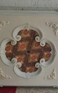 گل سقفی با دور لوستری ،لامپ