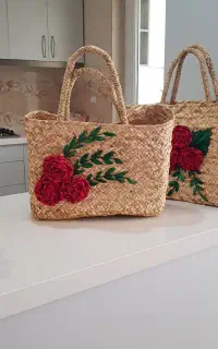 سبد حصیری دست بافت