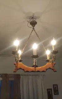 لوستر چوب و برنز