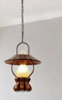 لوستر آویز چوبی تک شاخه