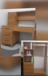 ست میز تحریر ورگال لباس چوب راش