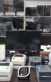 لیبل.فیش پرینتر.کاغذ.لپتاپ.برنامه حسابداری