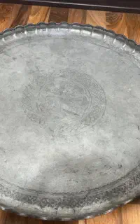 مجمع آنتیک کاسه گلاب پاش قفل سینی قلم قاجاری کهنه