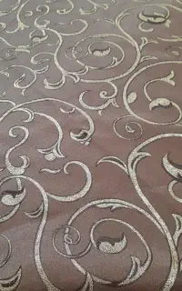 پرده ساتن گلدار طلایی دو قواره  2.75*2.9