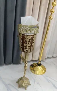 جا دستمال کاغذی سطل آشغال برنز اصل سیاه قلم