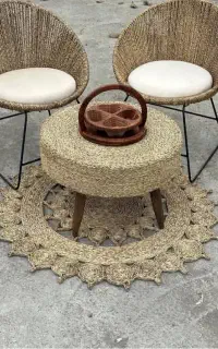 میز صندلی حصیری