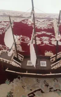 کشتی چوبی دکوری بزرگ