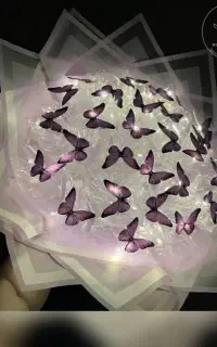 دسته گل پروانه ای با روبانی