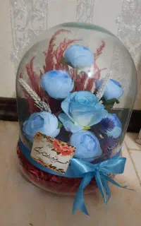 گلدان داری طلق شیشه ای دو تیکه
