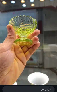 نقل خوری بلور بیدی رنگ زیبا و انتیک
