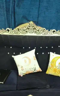 مبل ۷ نفره سورمه ای تاج دار