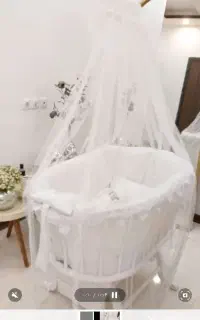 گهواره چوبی سفید