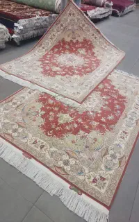 فرش دستباف(بساک)جفت ۳ متری ۵۰ رج تبریز علیا