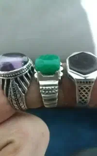 3تاانگشتره نقره آماتیست زمرودوکهروباباهم