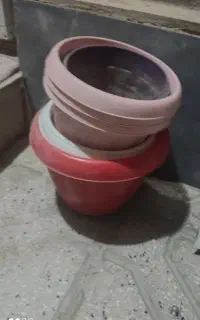 گلدان .پلاستیکی و سفالی