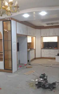 کمد دیواری کابینت تی وی وال و ظروف چوبی