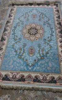 فرش 6 متری  نو  فیروزه ای