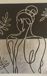 تابلو دکوراتیو رنگ روغن و ورق نقره ۴۰ در ۵۰