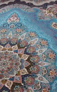 فروشی فرش ۹ متری خوش نقش و رنگ درحد نو