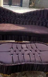 مبل ۵ نفره روکش مخمل با چوب راش و وسط مبلی