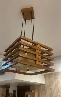 لوستر چوبی نو شعله(یک جفت)