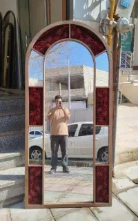 آینه چوبی پنجره ای با فرش