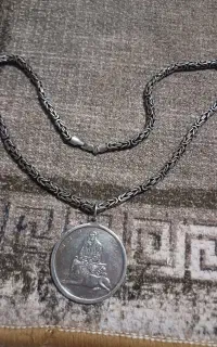 زنجیر و پلاک شمایل نقره