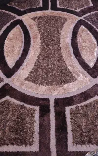 فرش ۶ متری فانتزی کرم قهوه ای ترک