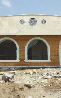 اجرا ونصب اجر نمای پلاک.اجرای دیوار سفال ۳۵