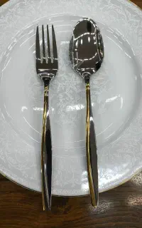 قاشق چنگال استیل ماینز نیمه طلایی