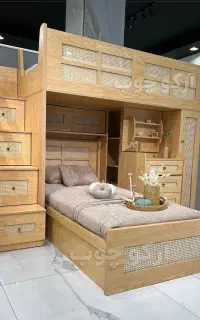 سرویس مجموعه تخت دوطبقه دو نفره نوجوان ۲ یک تک 90