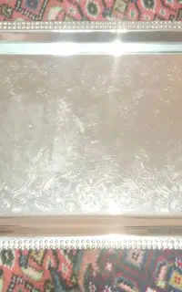 سینی آب نقره قدیمی پایه دار