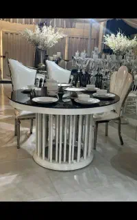 میز گرد فلزی هلنا /تالار/هتل /باغ تالار