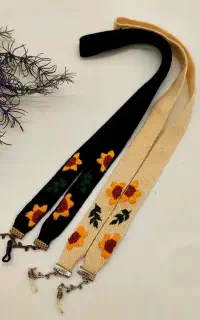 آموزش دوخت بند عینک و گوشواده گلدوزی شده با دست