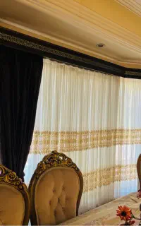 دو عدد پرده  پذیرایی منزل برای دو پنجره