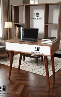 میز تحریر لیون پایه چوبی و ساده ( درنا چوب )